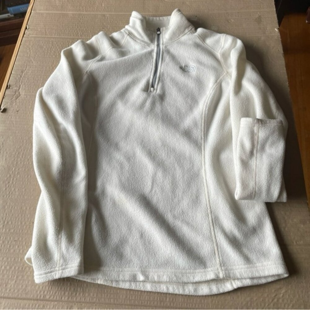 The North Face women’s  White quater zip mock neck fleece